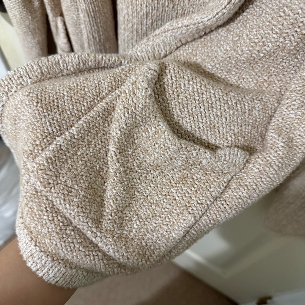 Ann Taylor Factory Beige Knit Open Cardigan Size M - Picture 7 of 9